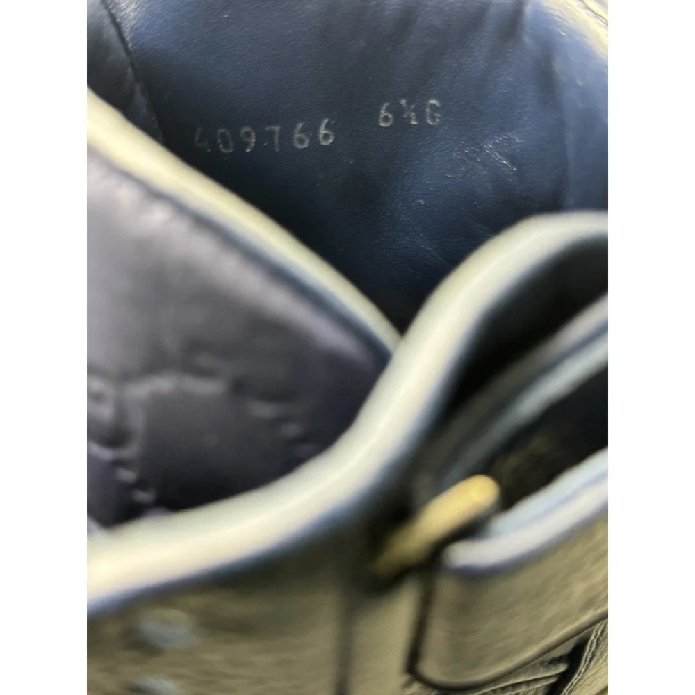 Gucci Guccissima High Top Sneakers Blue Men US 8‎ EU 39 /5 Made in Italy 409766